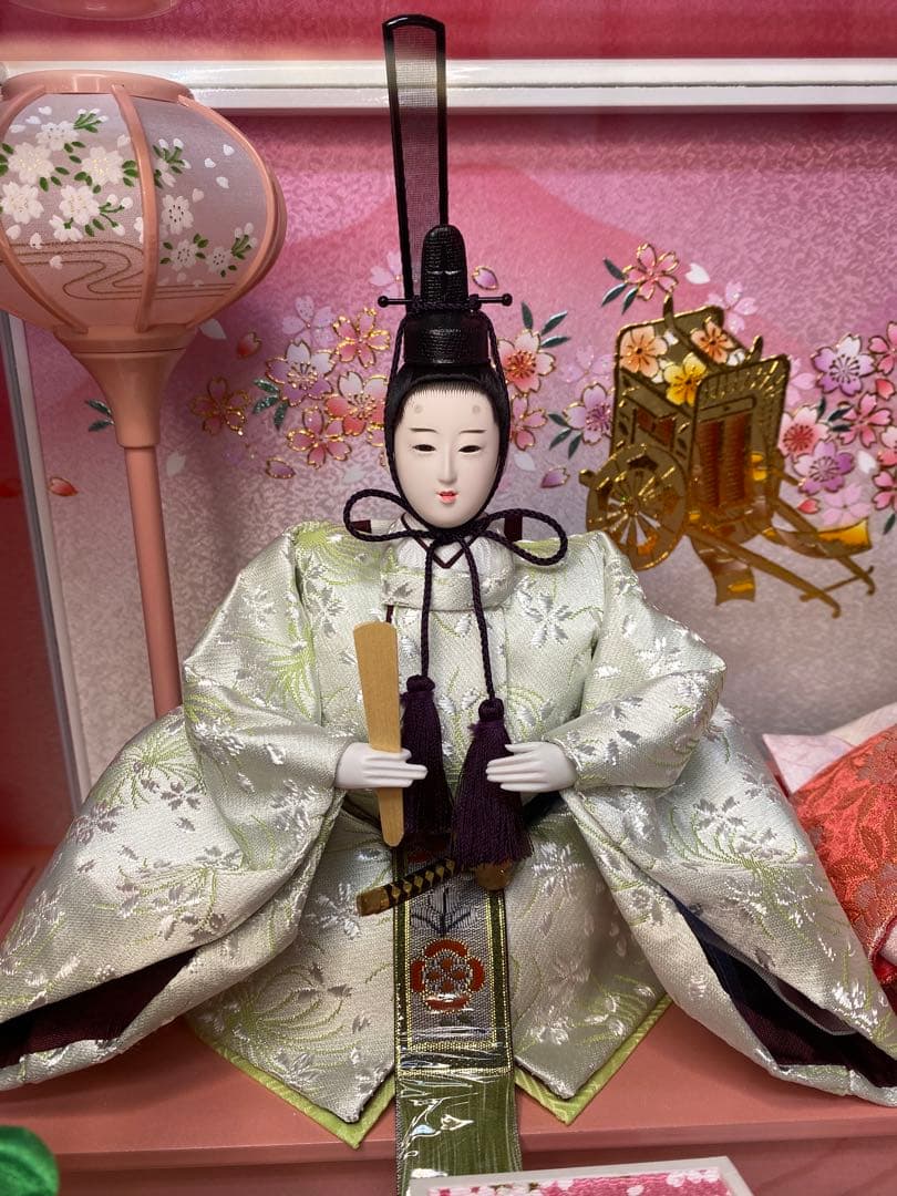 東京久月　雛人形　ガラスケース入り親王飾り・間口約４９×奥行約３１×高さ約３４㎝