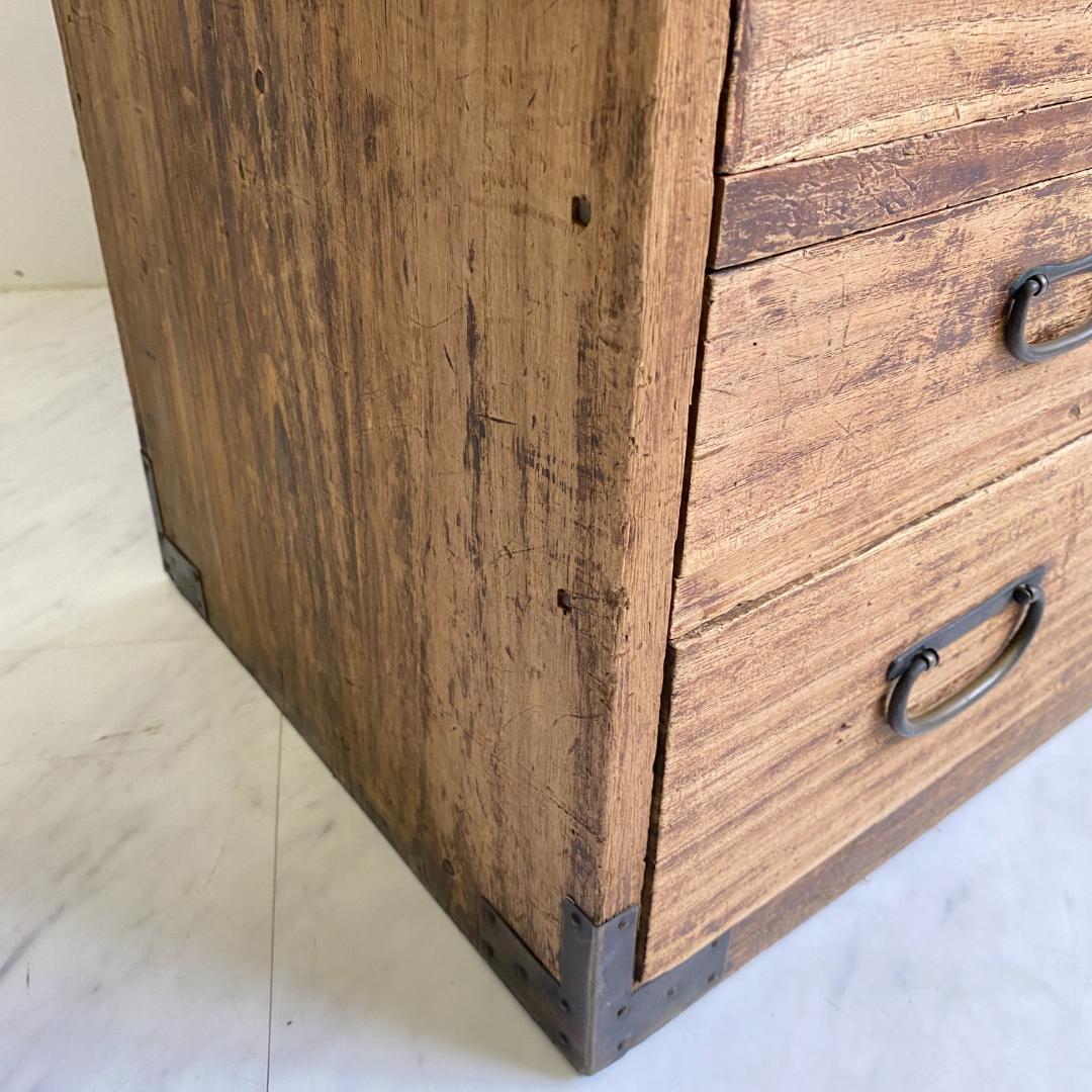 アンティーク 箪笥 小タンス 小引き出し 桐 金具 古道具