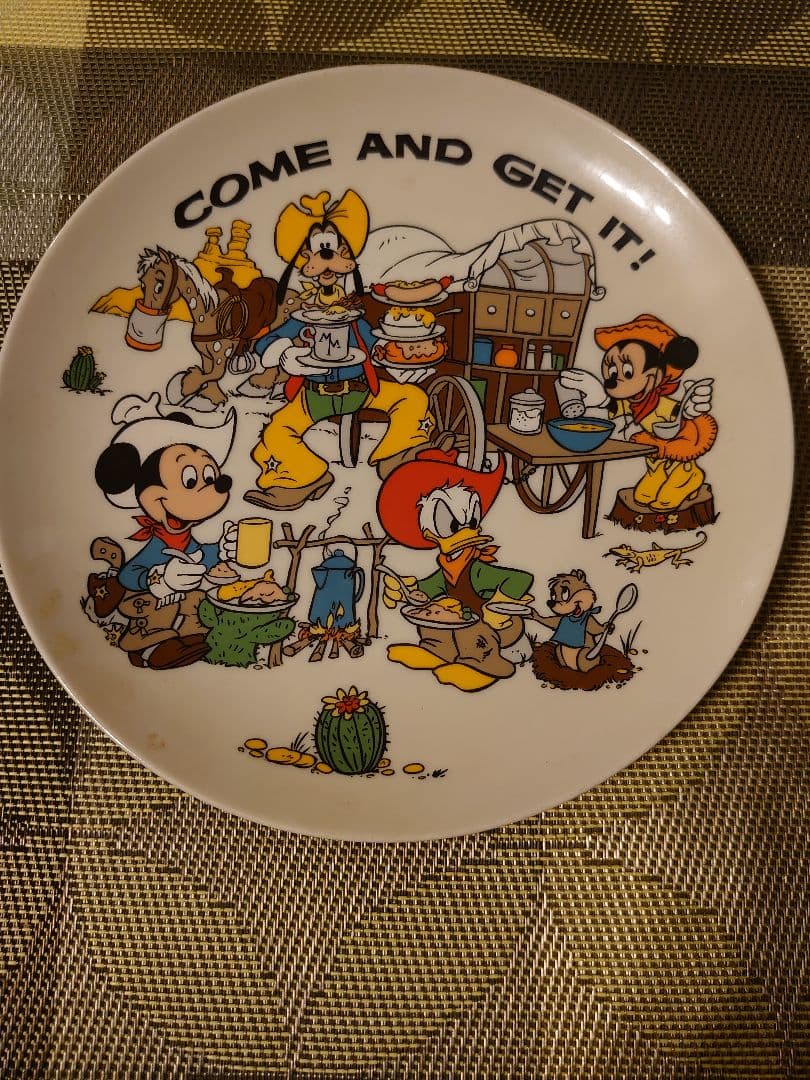 ヴィンテージ ディズニー ミッキー カウボーイ デザイン 皿