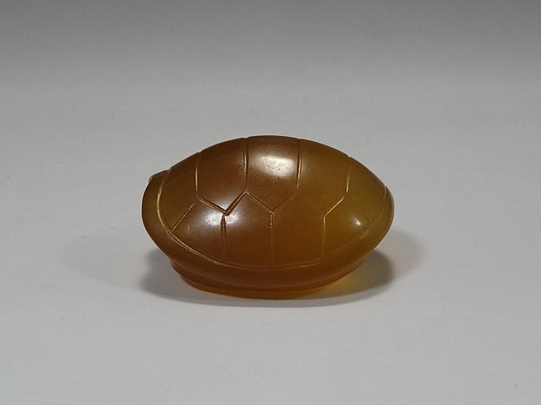 天然玉製 亀型 提物装身具 玉装飾品 明清時代 幅約3.9cm
