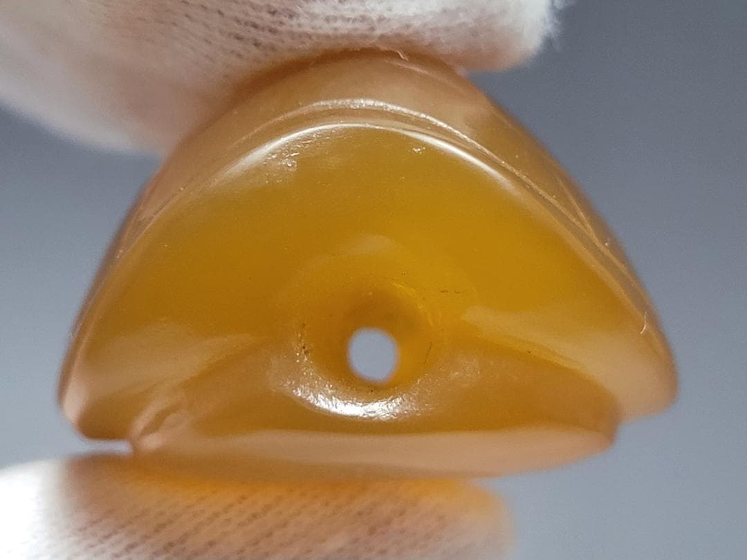 天然玉製 亀型 提物装身具 玉装飾品 明清時代 幅約3.9cm