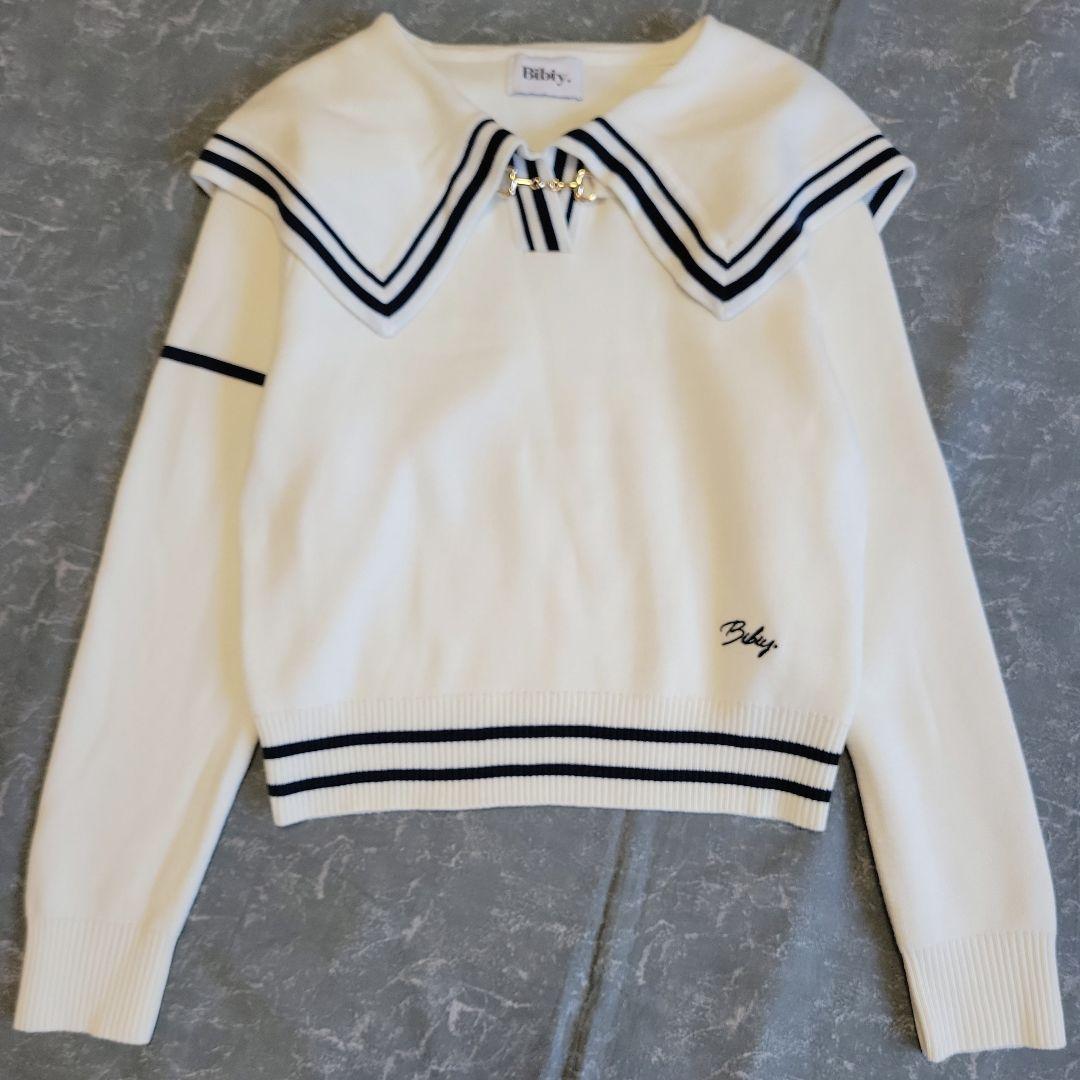 Bibiy セーラーカラーニット GISELLE SAILOR オフホワイト