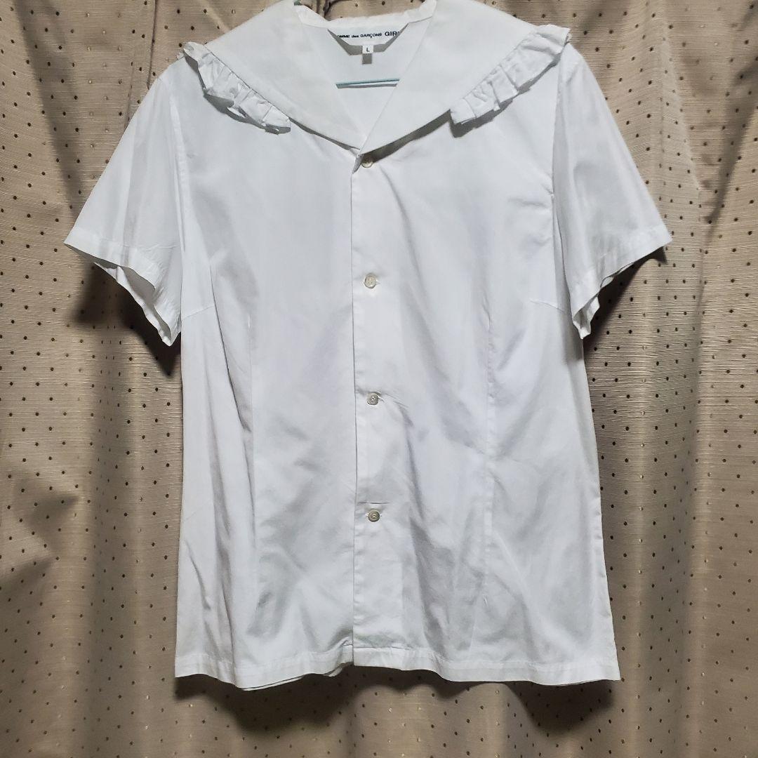 COMME des GARÇONS GIRL ホワイト半袖シャツ L　セーラー