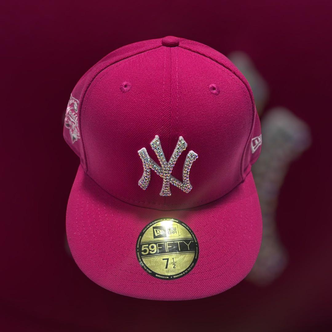 newera cap ピンク　シルバージュエリーカスタム1/2