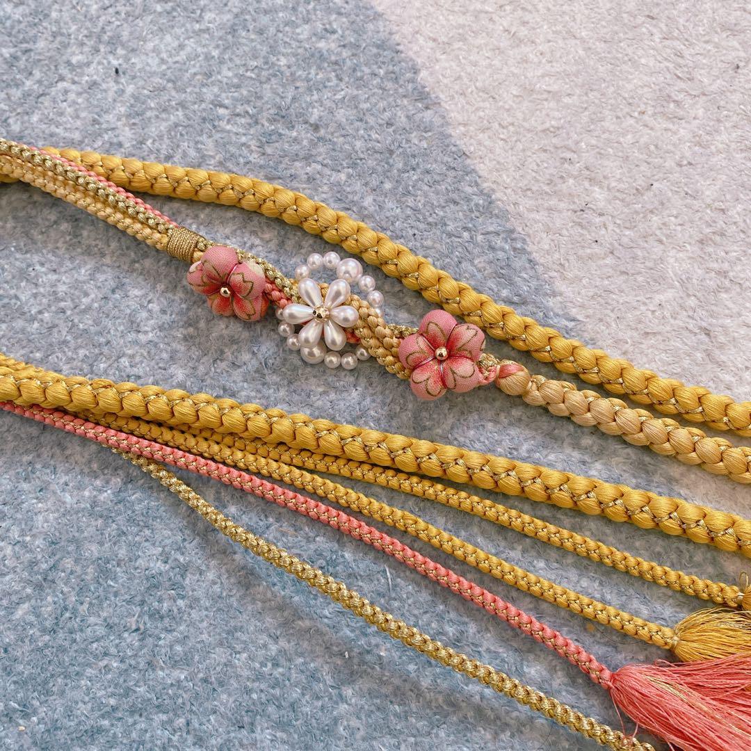 七五三 7歳 正絹 着物 長襦袢 作り帯 バッグ 草履 フルセット