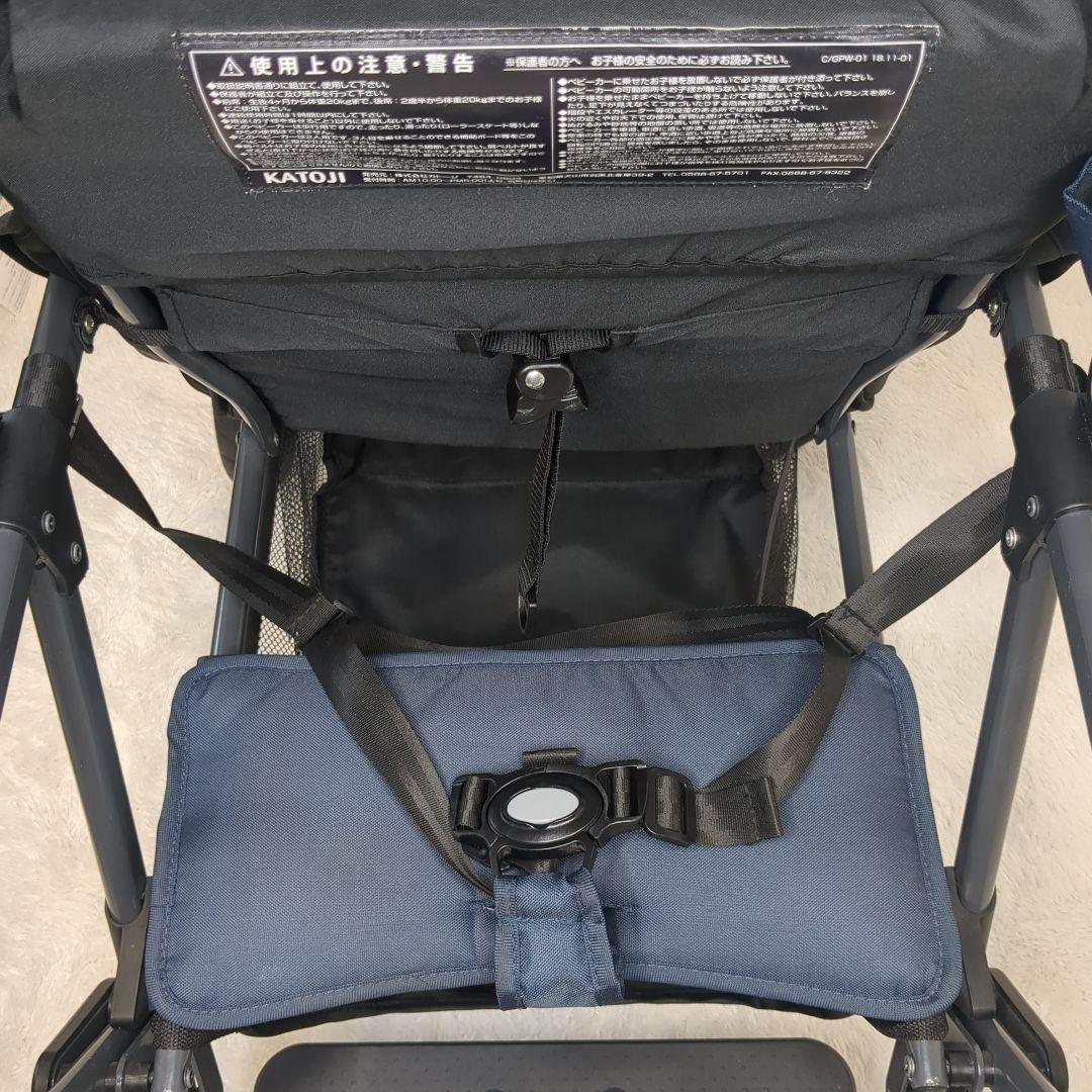 【美品】KATOJI ２人でゴー 折りたたみ式ベビーカー ２人乗り ネイビー