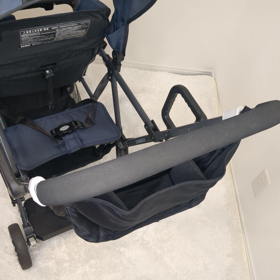 【美品】KATOJI ２人でゴー 折りたたみ式ベビーカー ２人乗り ネイビー