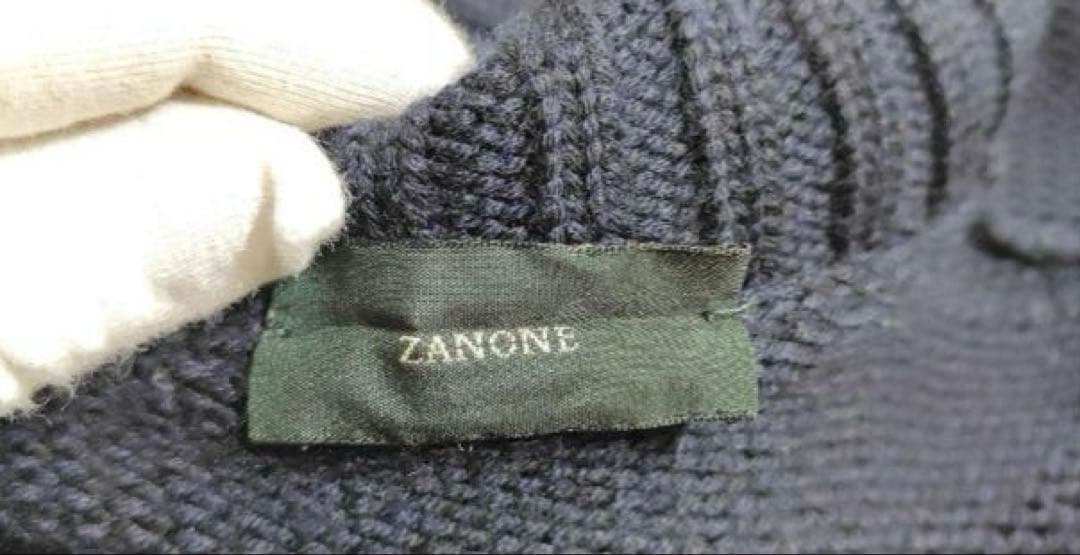 ZANONE ネイビー カーディガン 50 イタリア製