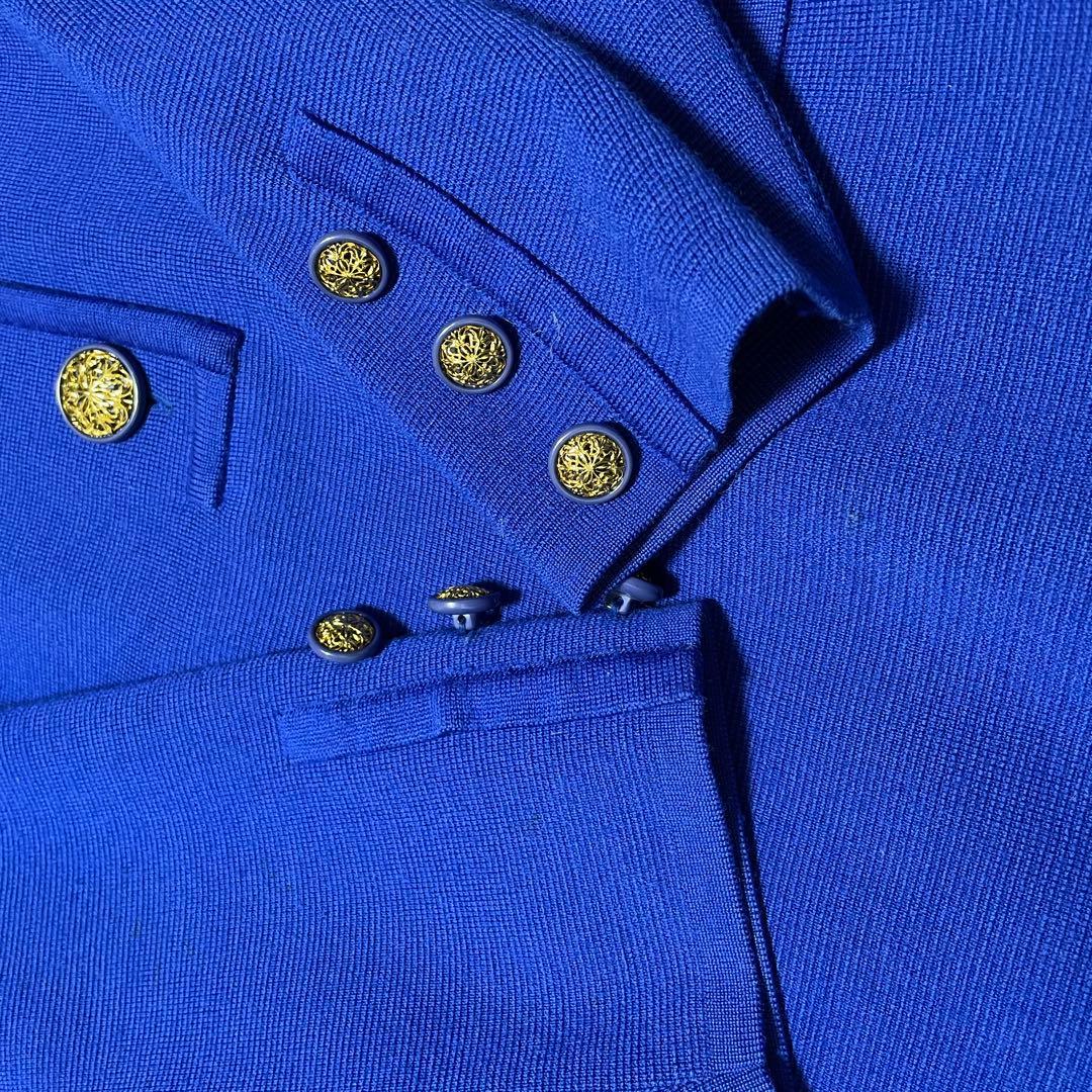 イヴサンローラン　ワンピース　金ボタン　90s ブルー　青　168 レディース