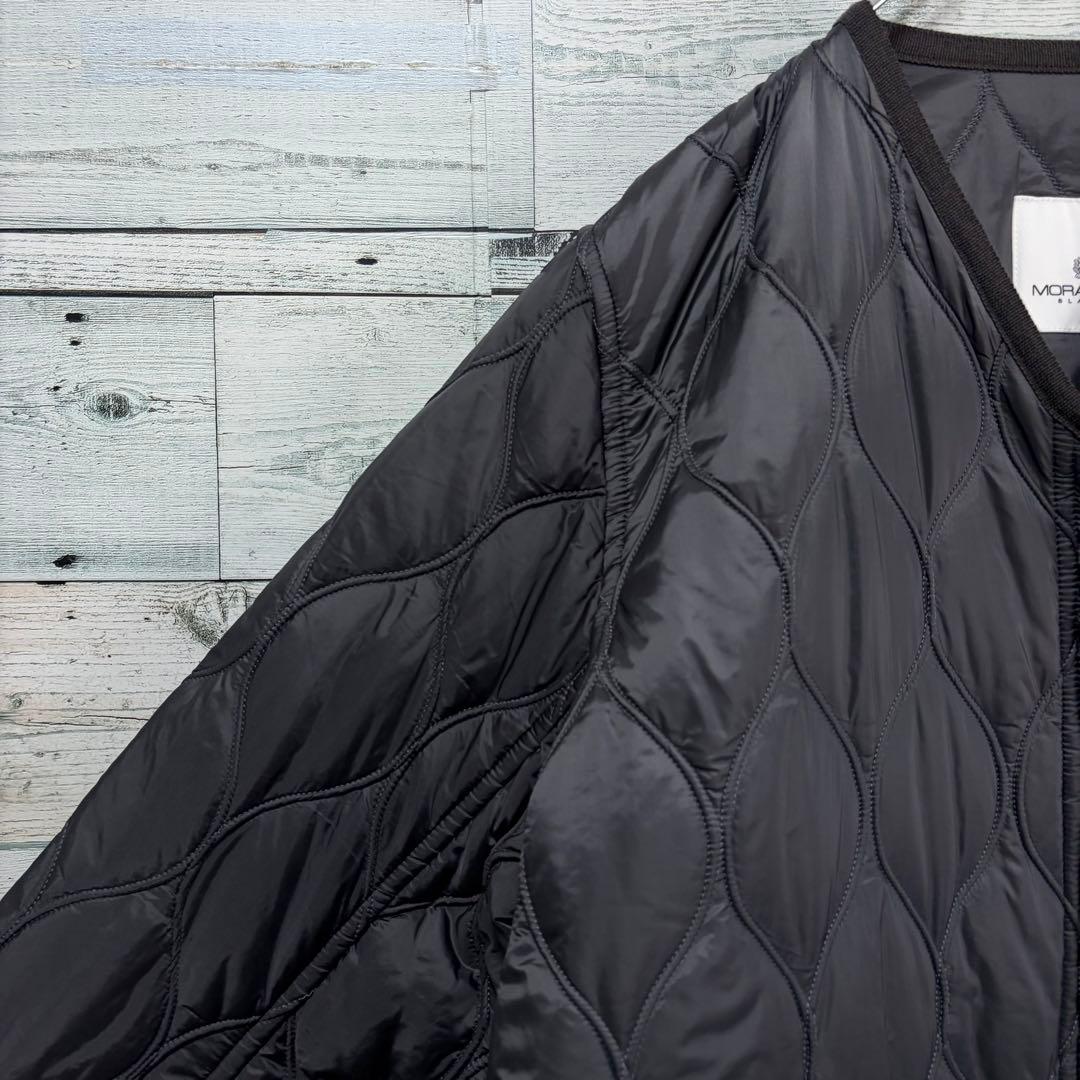 ☆未使用☆最高級モラビト　キルティングコート　グレー　ダブルジップ　皮革　40