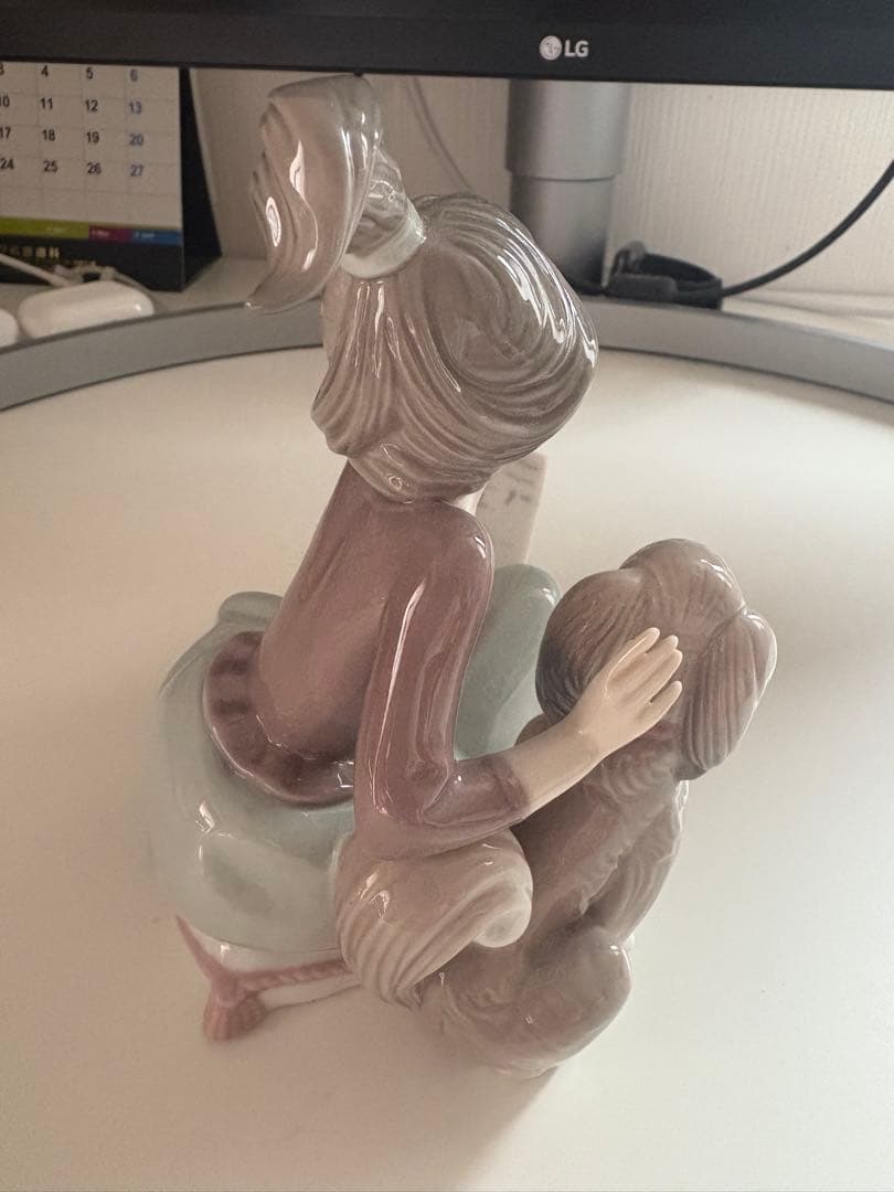 Lladro リヤドロ少女と犬 サイン入り