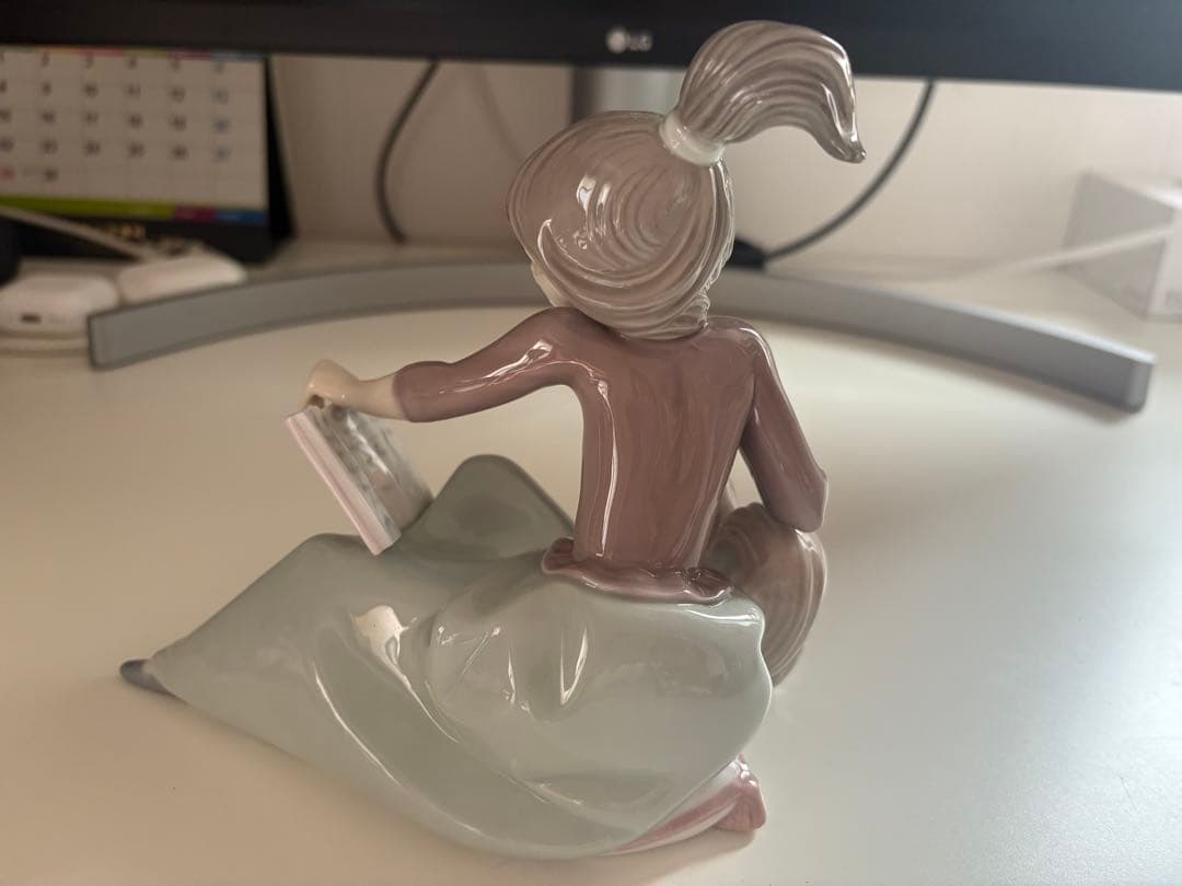 Lladro リヤドロ少女と犬 サイン入り