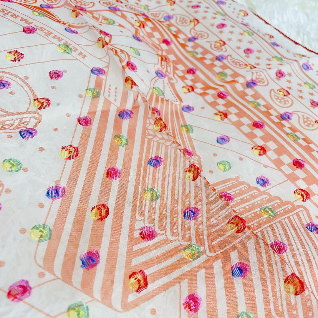 未使用　エルメス　カレ60 ジグザグのサングル　タグ有　スカーフ