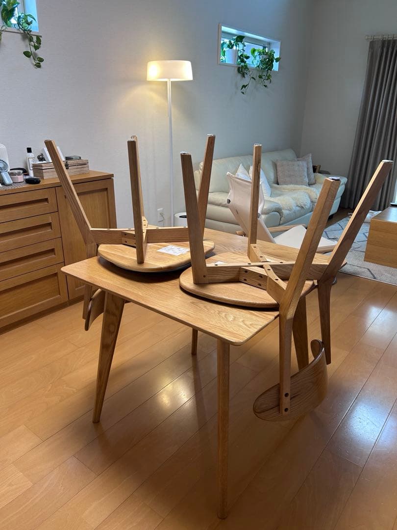 2人用ダイニング3点セット★大川家具★★美品★直接引き取り