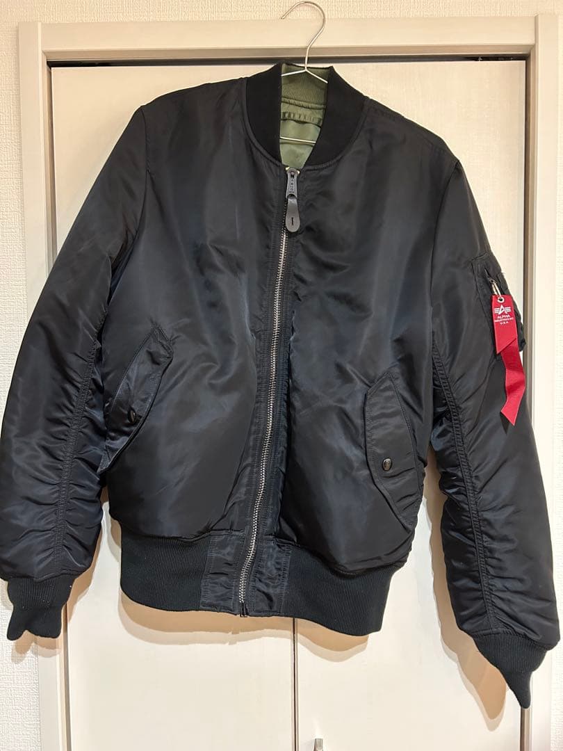 ALPHA INDUSTRIES MA-1リバーシブル/L/ナイロン/ブラック