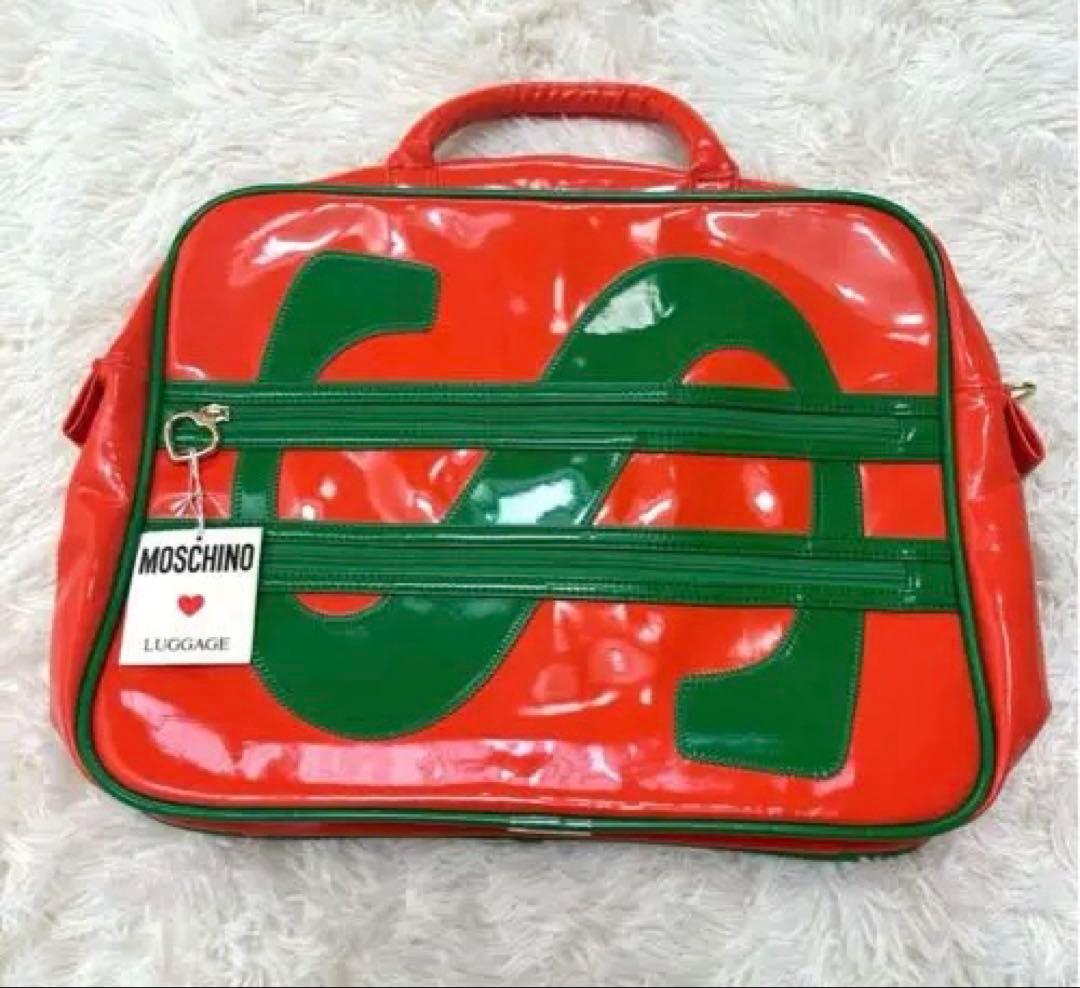 希少　新品　90's MOSCHINO 2way エナメルボストンバック　日本製