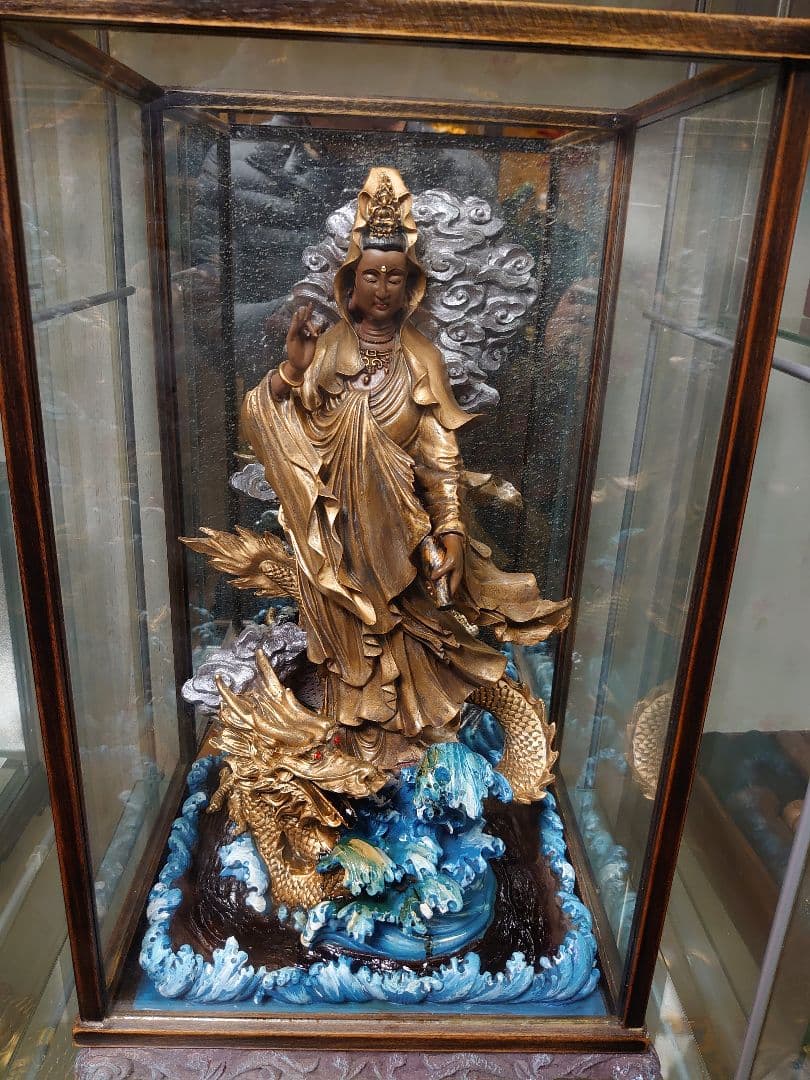 ●龍上観音 線香立て置き物 【逆流線香】 ㋯