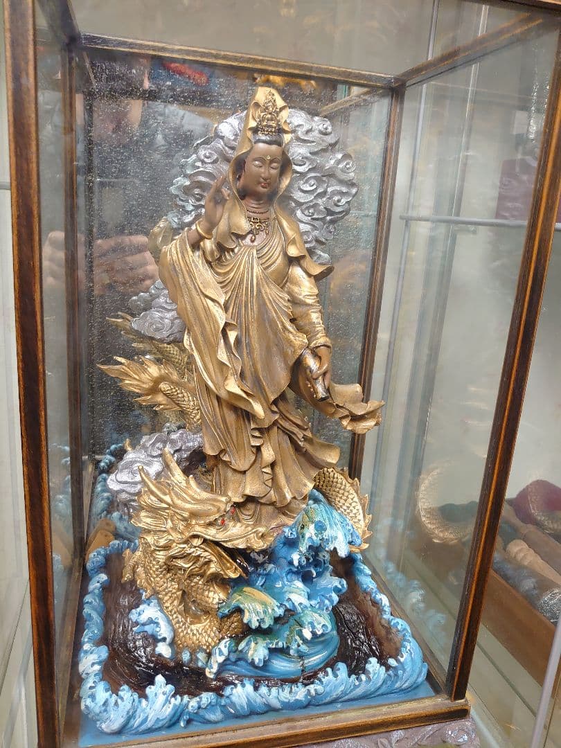 ●龍上観音 線香立て置き物 【逆流線香】 ㋯