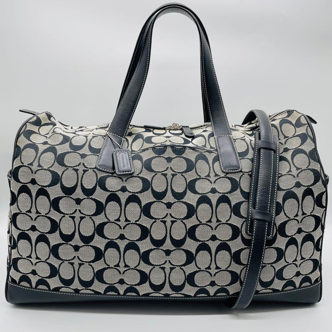 コーチ　ボストンバッグ　4253 2WAY シグネチャー　ブラック　美品