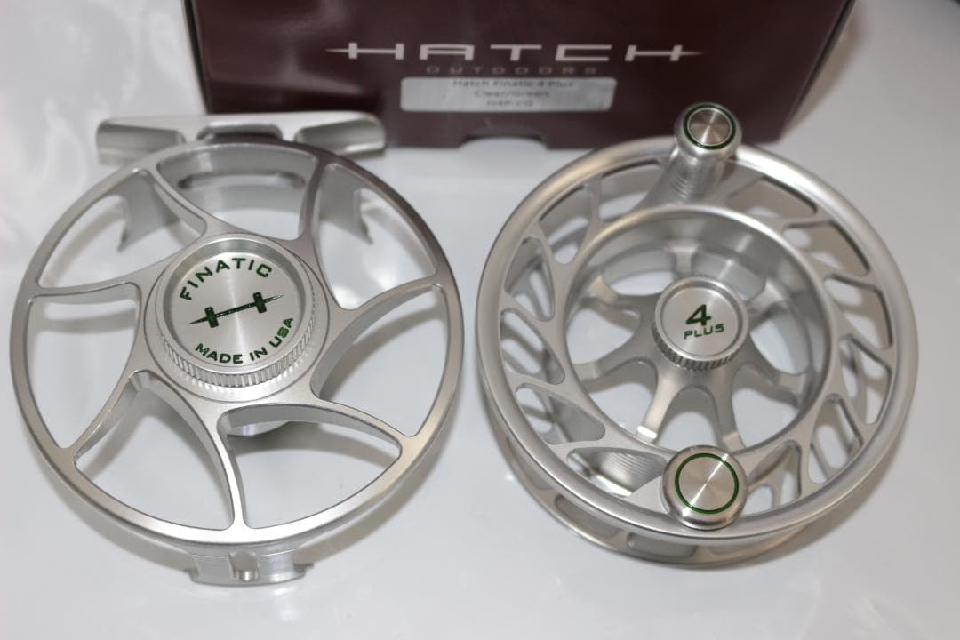 ハッチ　Hatch　Finatic　4Plus　銀/緑　3-5番　箱ケース付き