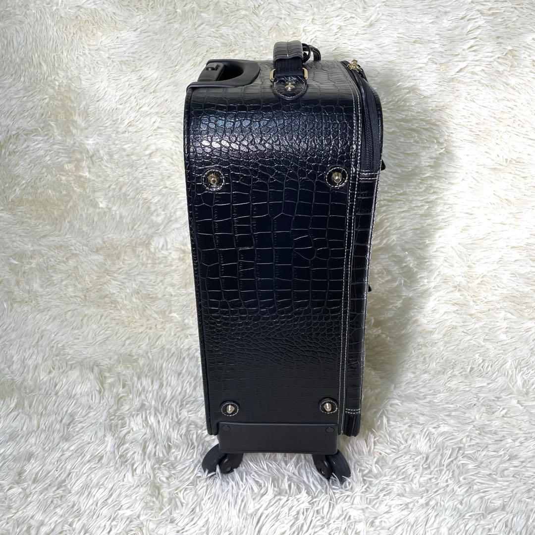 SWANY スワニー クロコ型押し キャリー ブラック