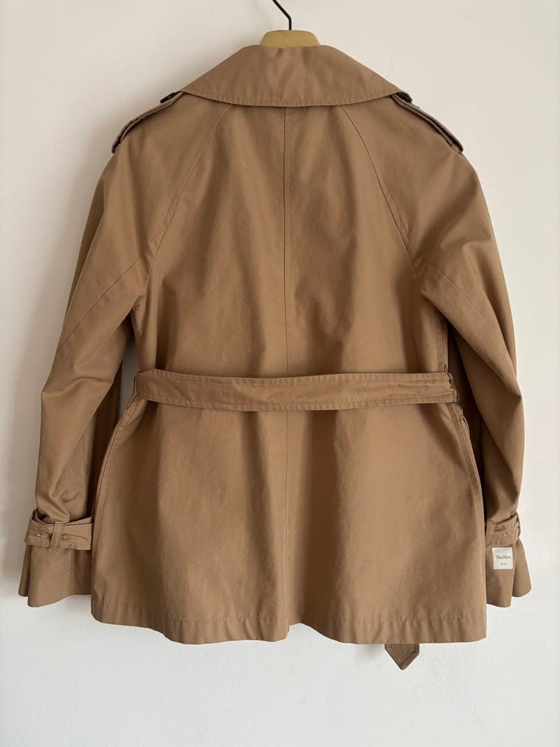 Max Mara The cubeベージュIT40コットンダブルショートトレンチ