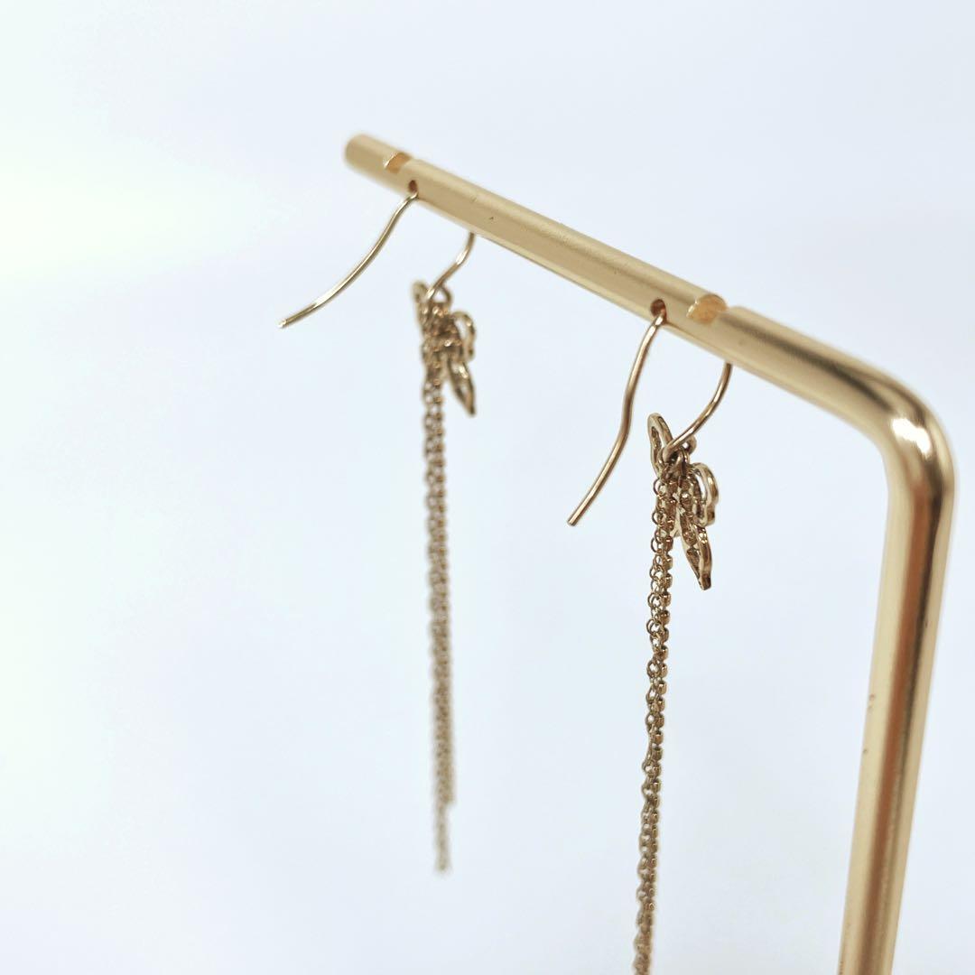 you♡様:::ヴァンドーム青山 K10 ダイヤモンド バタフライ ロングピアス