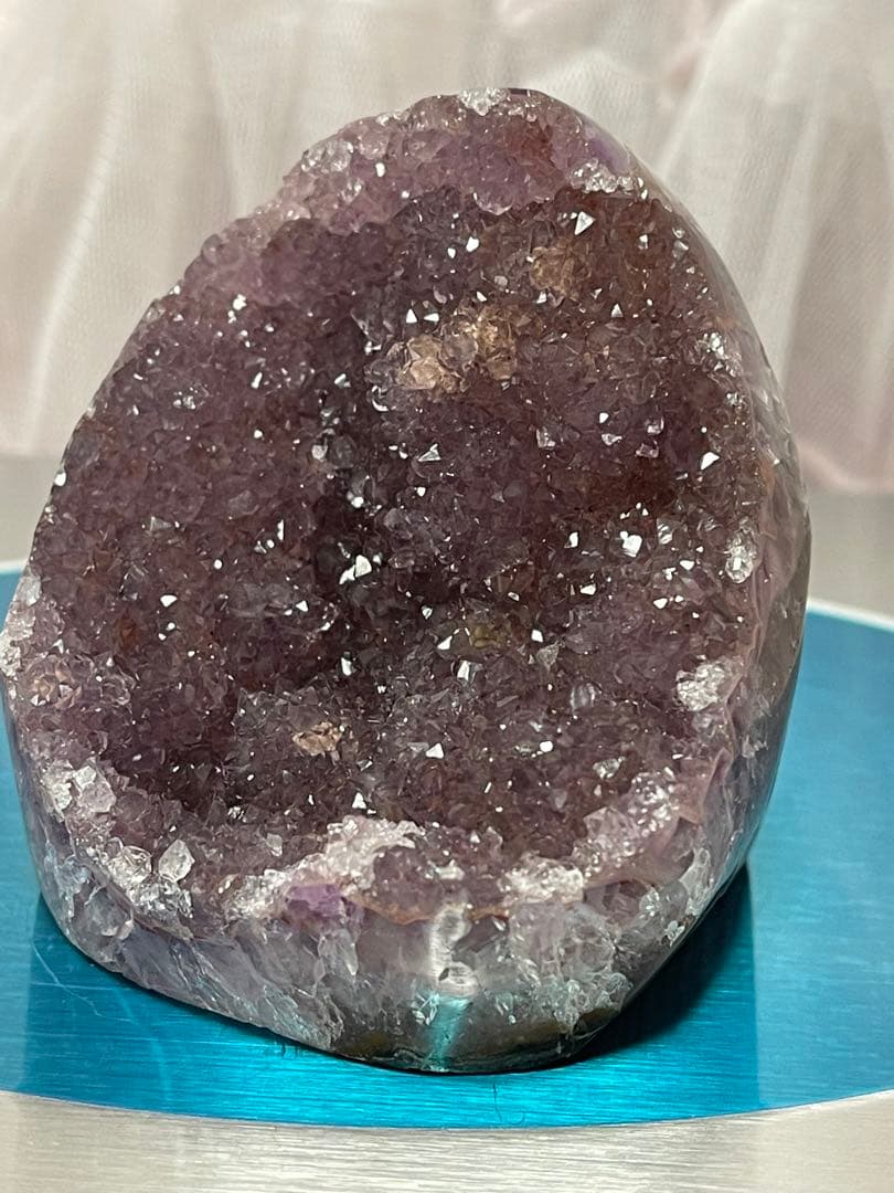 原石 天然石　浄化　ウルグアイ産 アメジスト 赤色　水晶クラスター　⑦