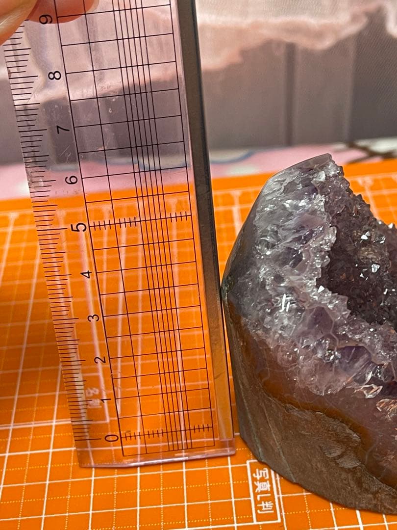 原石 天然石　浄化　ウルグアイ産 アメジスト 赤色　水晶クラスター　⑦