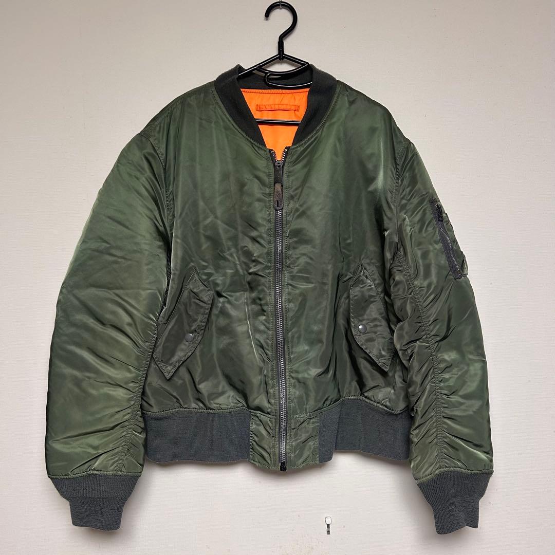 00s ALPHA INDUSTRIES アルファ　MA-1 オリーブ 肉厚