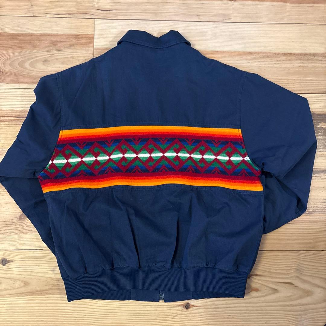 ゆ*様 USA製 ペンドルトン バック切り替えネイティブ柄 ブランケット ネイビ