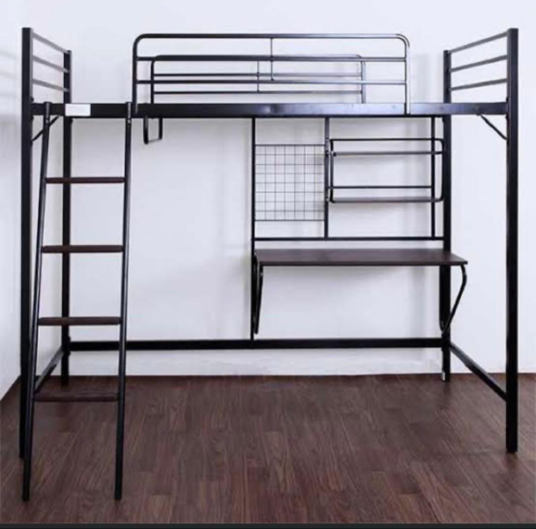 【引き取り限定】ニトリ ロフトベッド 机&ハンガー付き 説明書あり