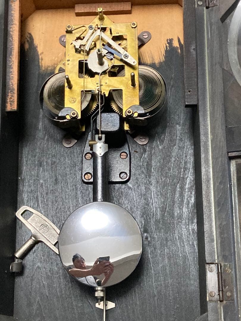 希少 アンティーク愛知時計電機21日巻 柱時計 chingchang