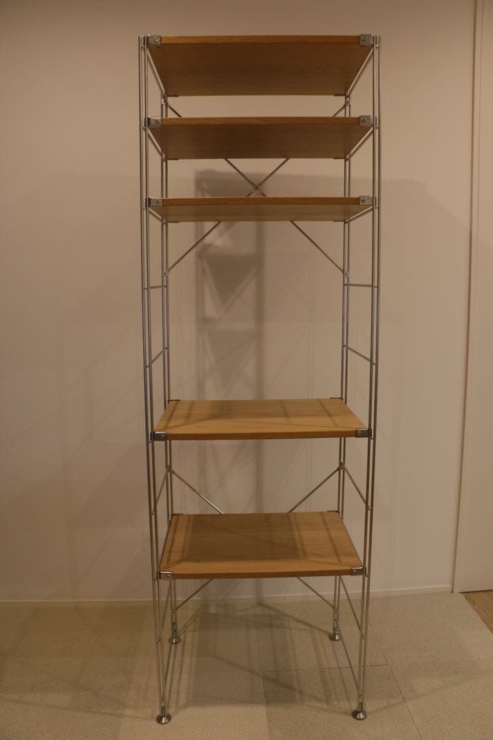 無印　ステンレスユニットシェルフ　オーク材棚セット　大