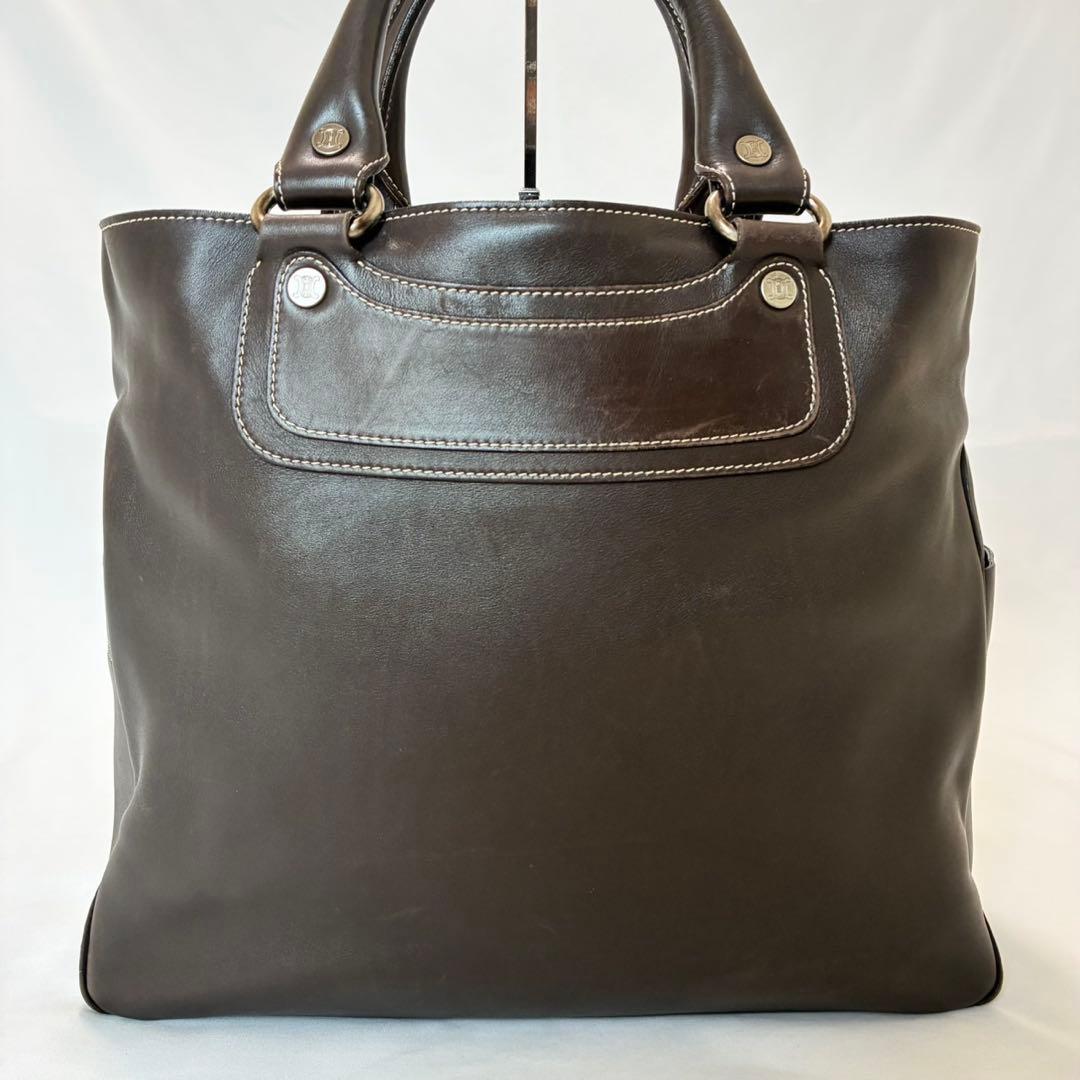 【美品】セリーヌ ブギーバック トートバッグ ビジネス レザー 本革 茶 A4可