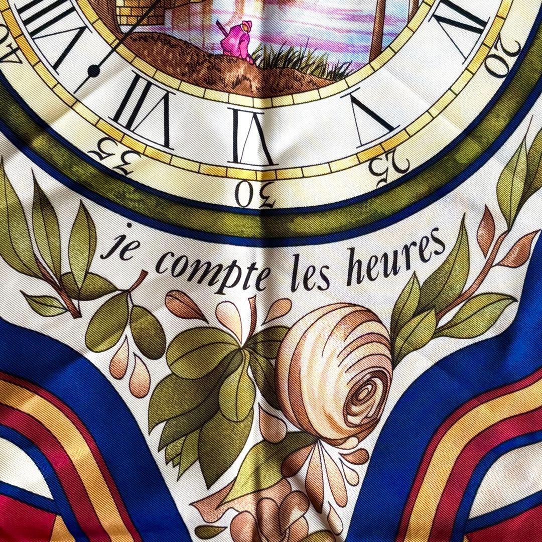 エルメス　カレ90スカーフ　時の輪舞　花の中で過ごす時間