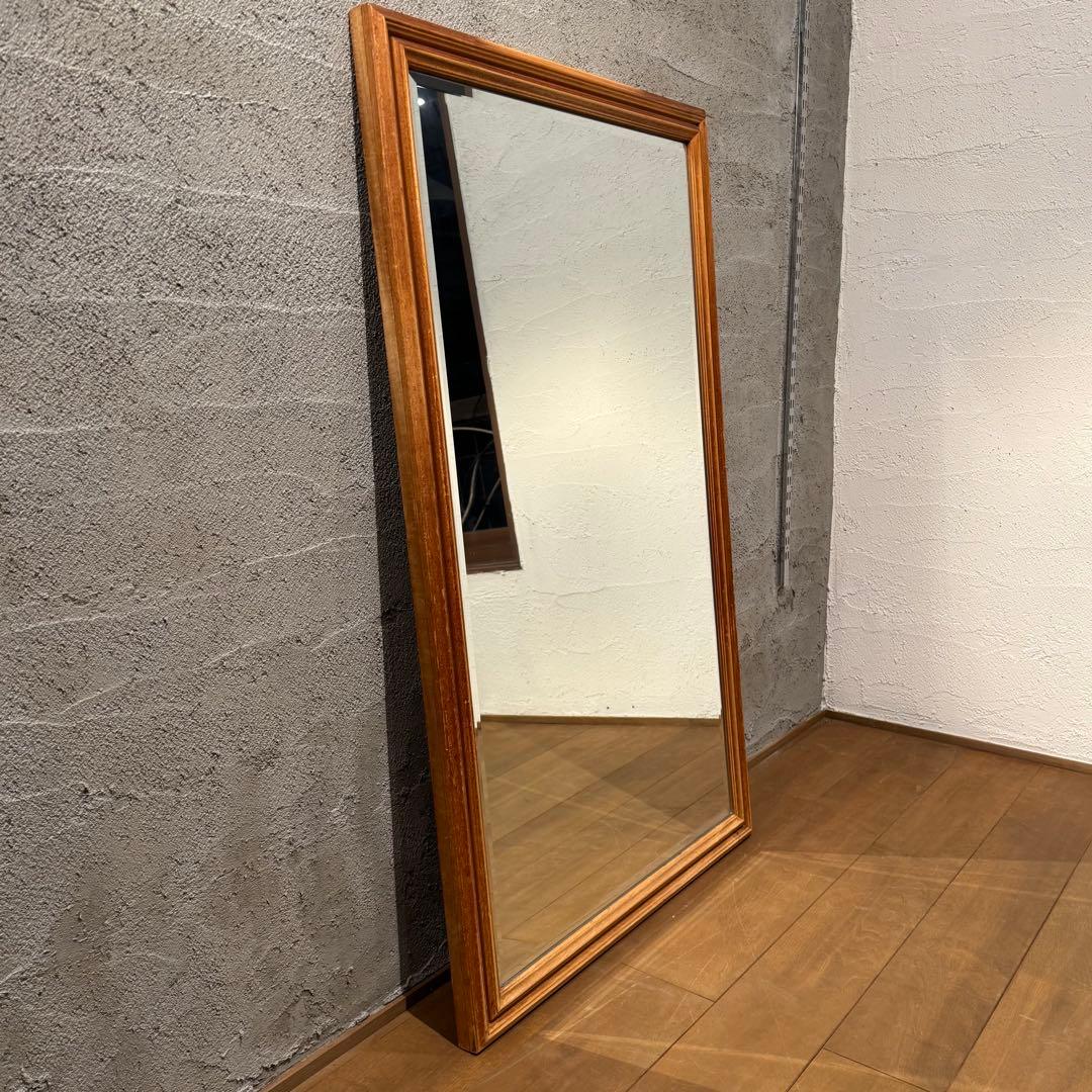 ウッドフレーム ミラー 鏡 600×990 ヴィンテージ