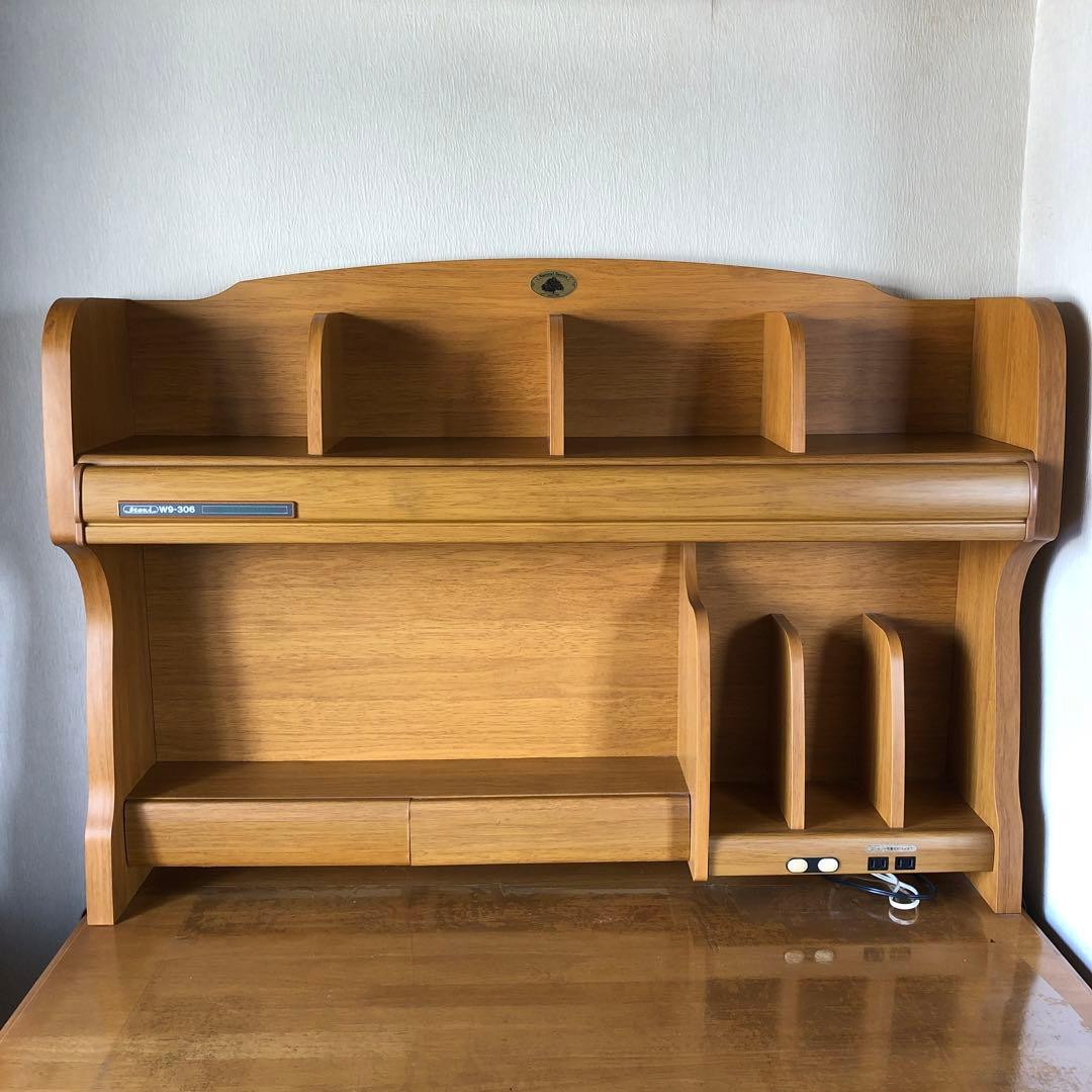 イトーキ学習机備付け本棚　スライドツインライト付き