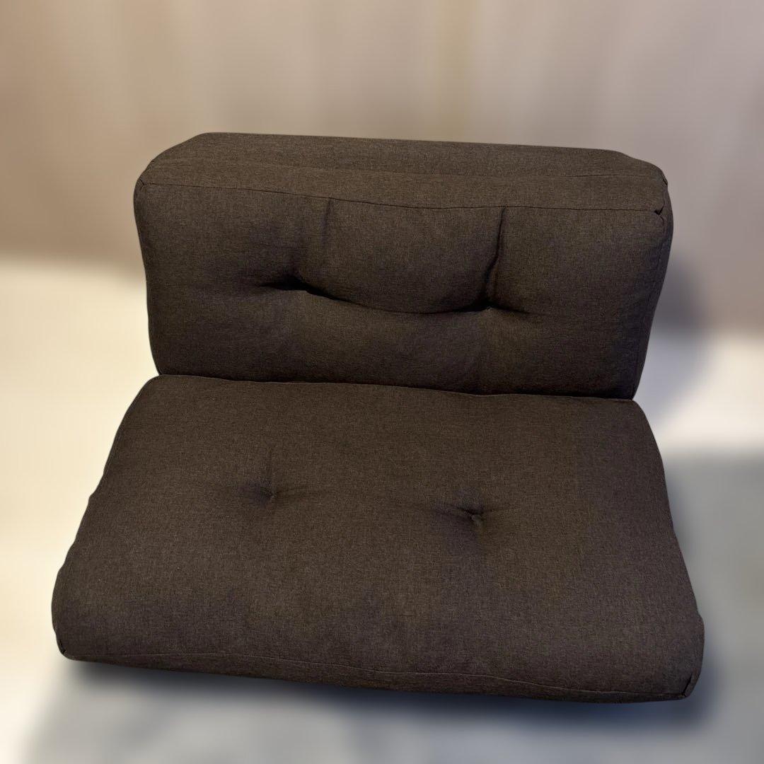 ダークグレー クッション付きリクライニングソファ