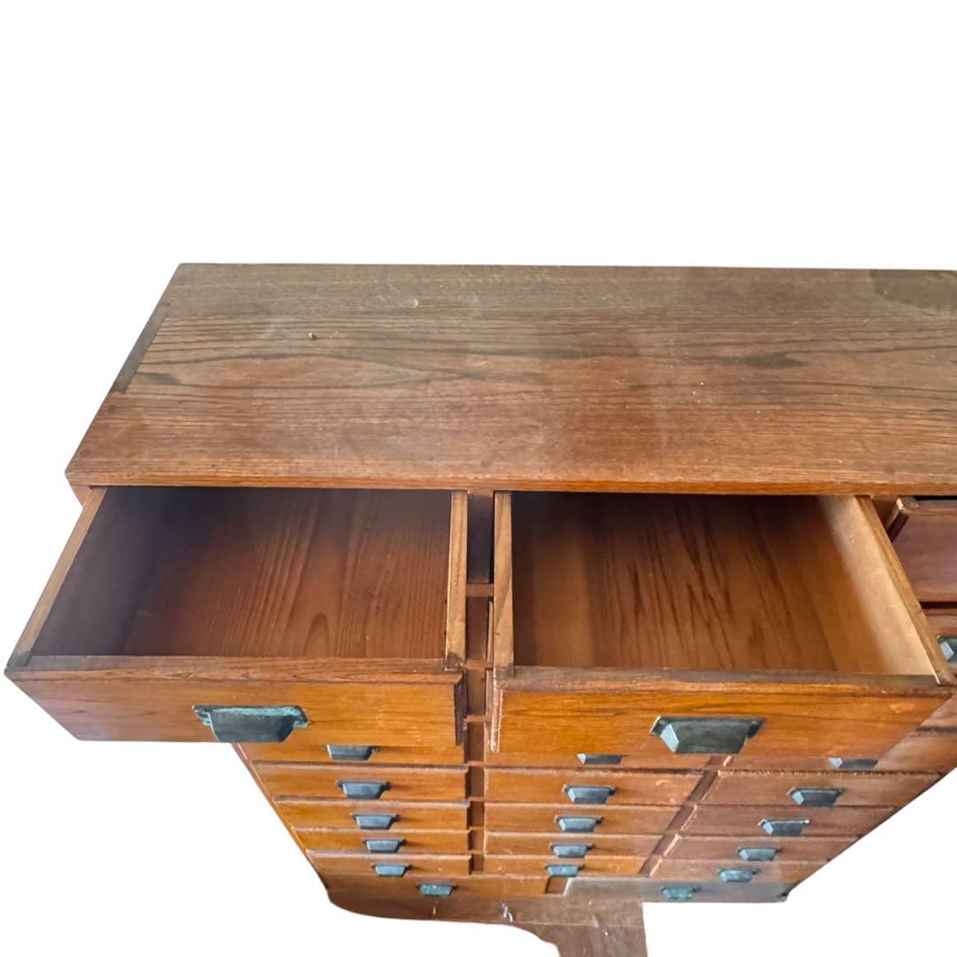 ヴィンテージ家具　木製収納　引き出し26杯