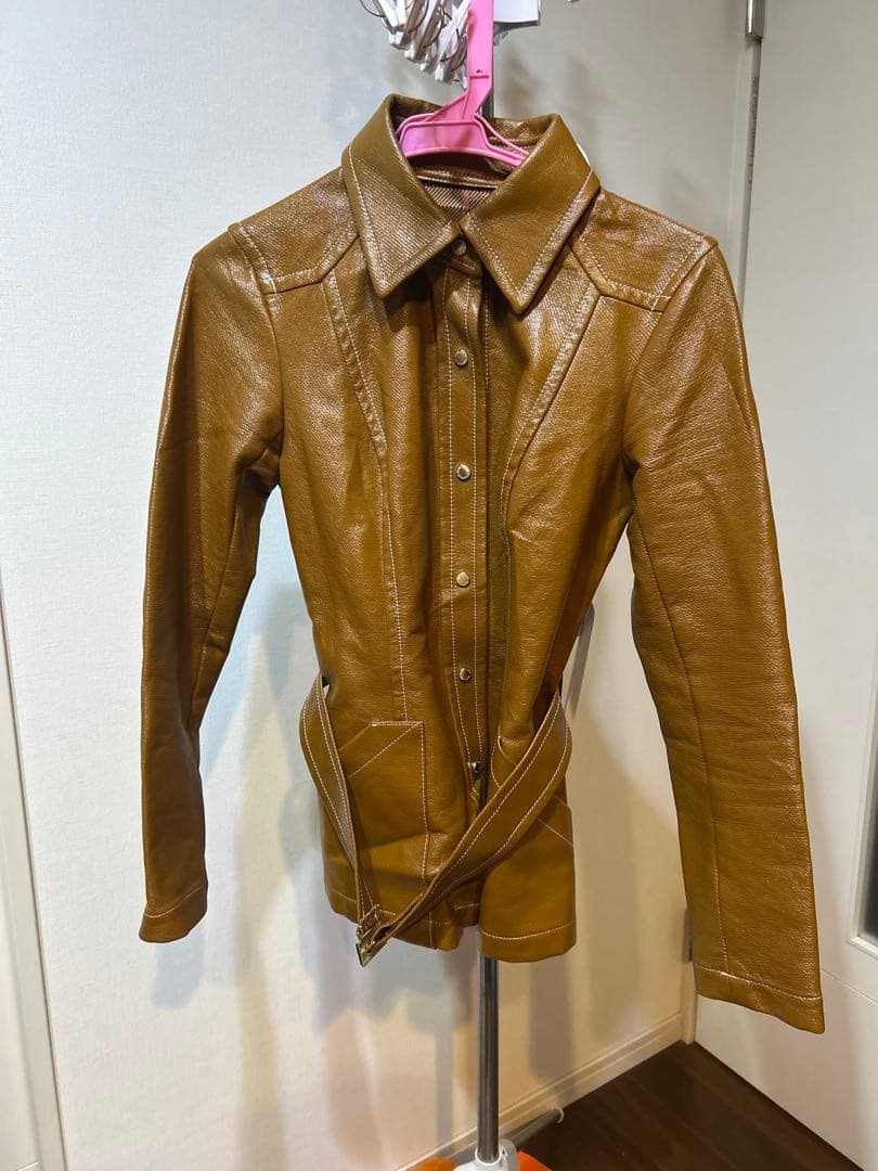 Burberry Blue Label ブラウンジャケット ウエストベルト付き