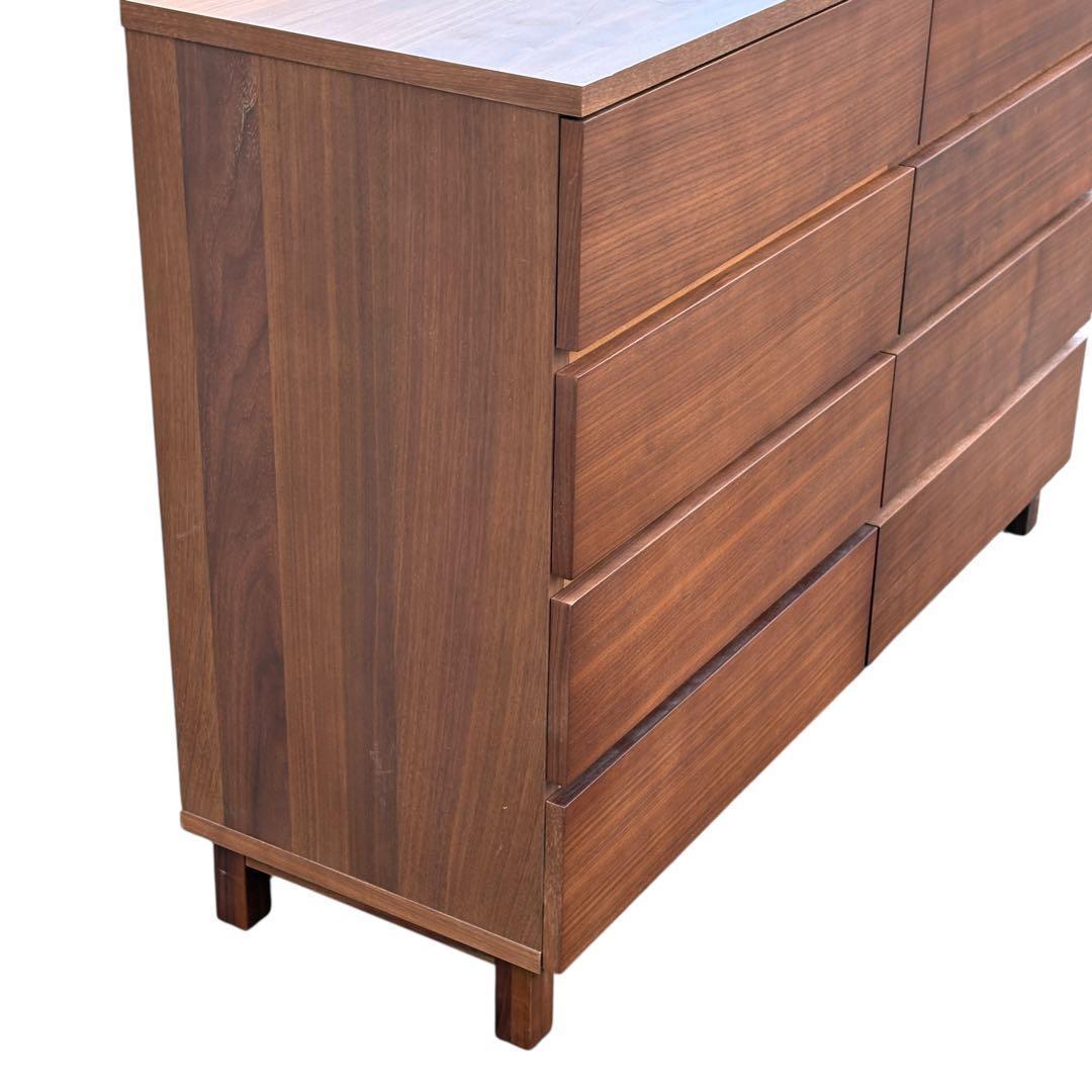 【美品】無印良品 廃盤 チェスト ワイド 4段 足付き ウォールナット材 北欧風