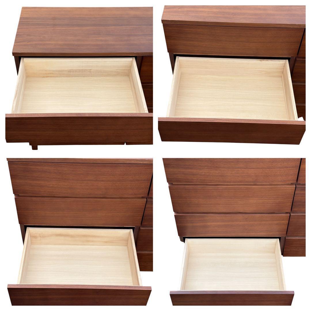 【美品】無印良品 廃盤 チェスト ワイド 4段 足付き ウォールナット材 北欧風