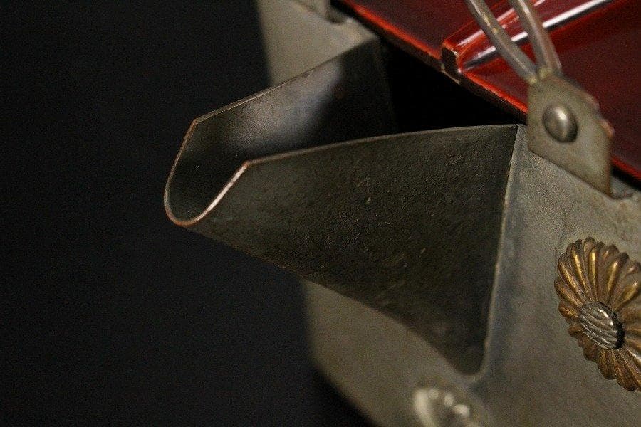 銅製 金銀菊紋 散らし 四方 銚子 酒器 一対 旧家蔵出