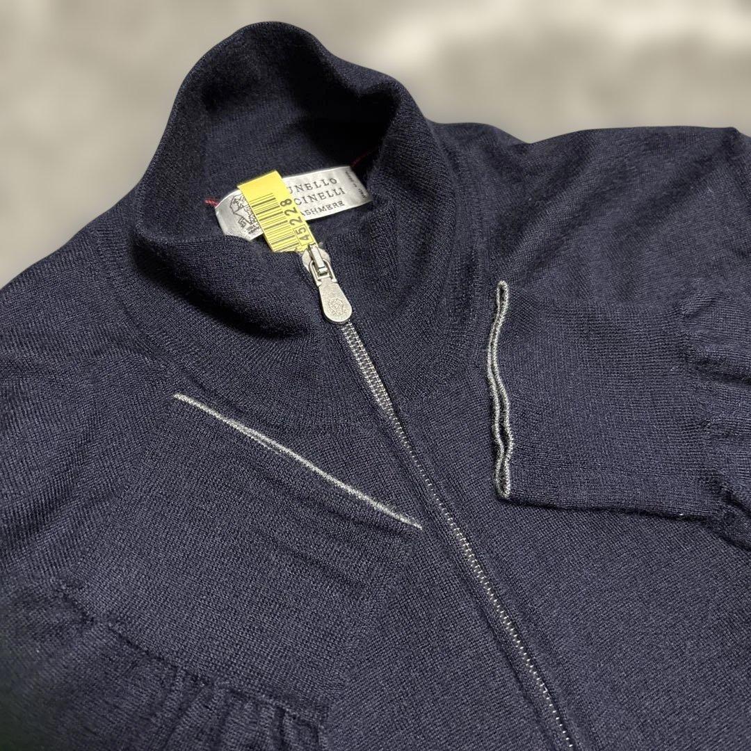 ブルネロクチネリ ダブルジップ カシミア混 ウールカーディガン 52