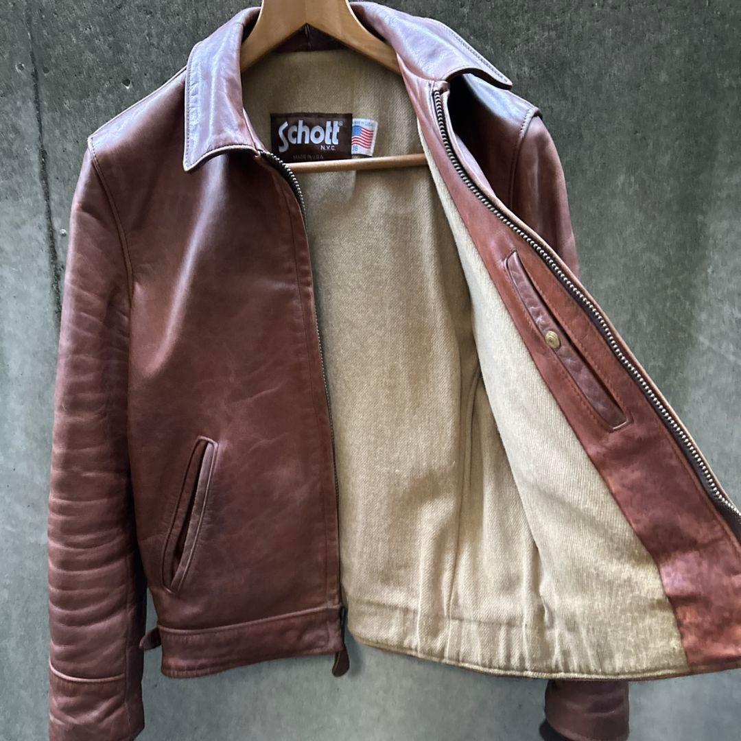 【USA製】SCHOTT ショット U64 レザージャケット フライトジャケット