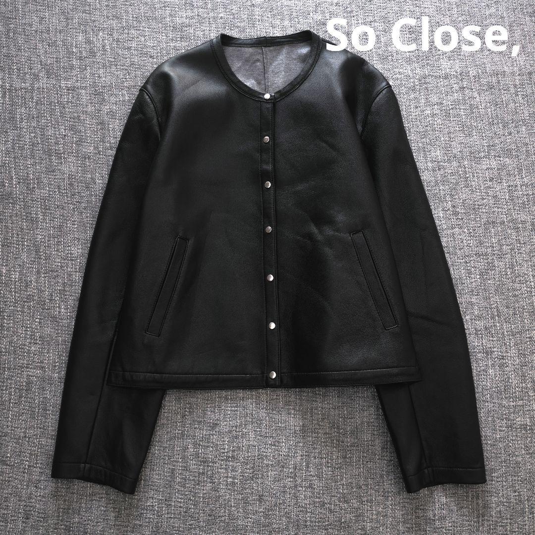 ディノス　ソークロース　ラムレザー　ノーカラージャケット　LLサイズ