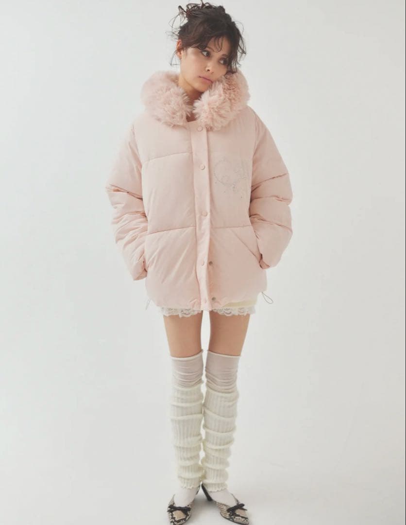 motif puffer coat ペリキュール pink