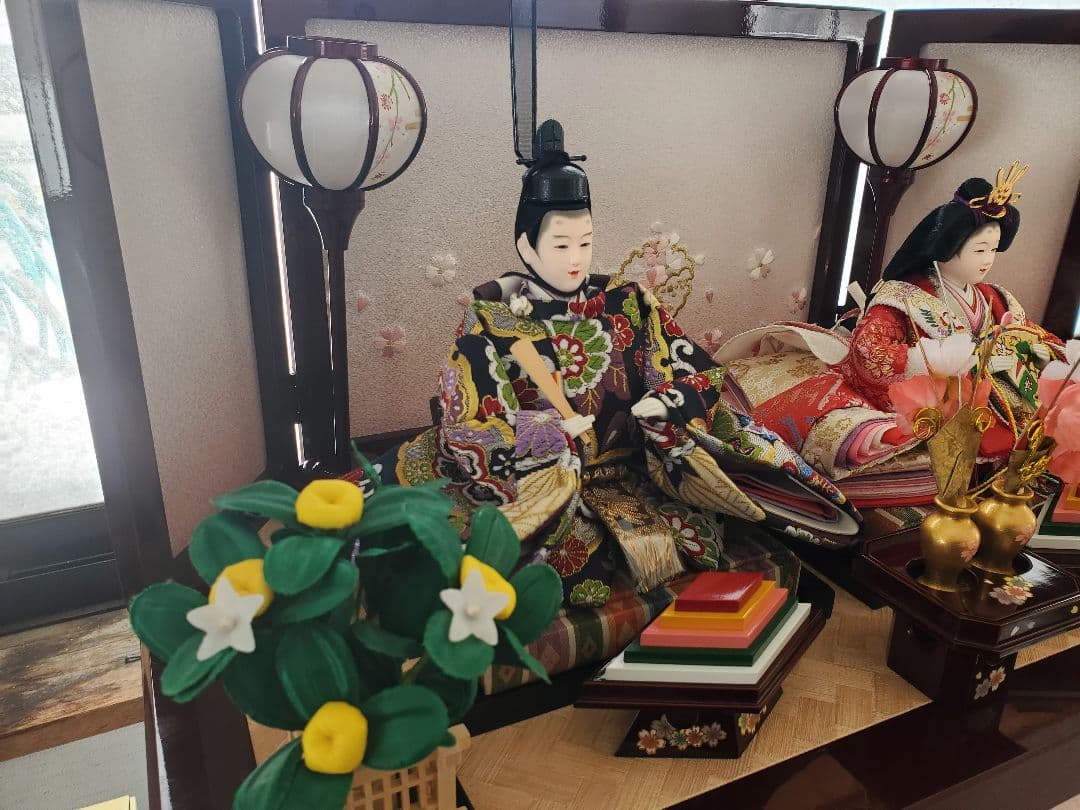 極美品　おひなさま　親王飾り　雛人形　極上仕立て　平安福祥　久月作