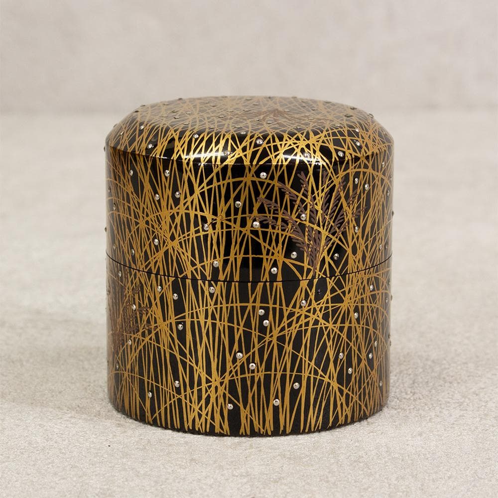 塗師 常寛 淡々斎書付 花押 面中次 嵯峨野蒔絵 棗 茶器 茶道具 木箱